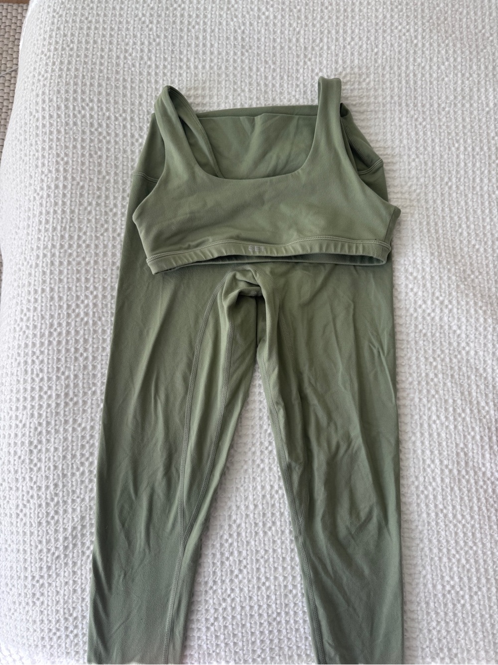 Olive Green Seamless Sports Bra & Legging Set